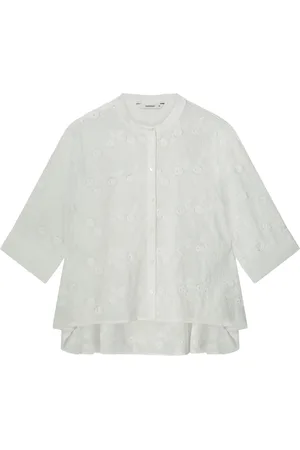 Summum Woman 3/4 sleeve blouse 3d flower cotton 2s3054-12183