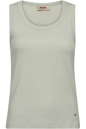 Mos Mosh 171010 238 mosmosh mm casa rib foil tank top celadon tint