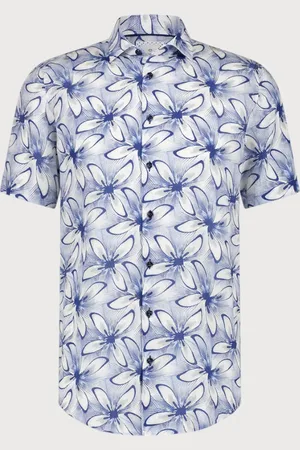 Blue Industry Cotton linnen overhemd korte mouw |