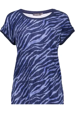 Geisha 52135-60 sarah 625 t-shirt fancy rib aop pr.03-25-1 blue/blue