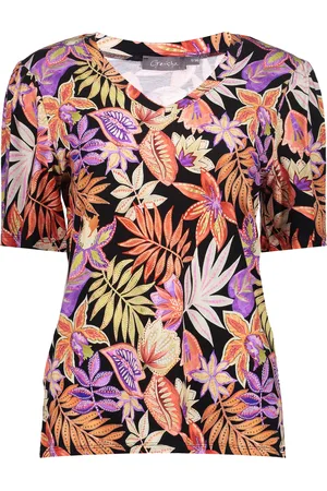Geisha 52133-60 jazz 220 t-shirt v-neck aop pr.01-25-1 coral/purple