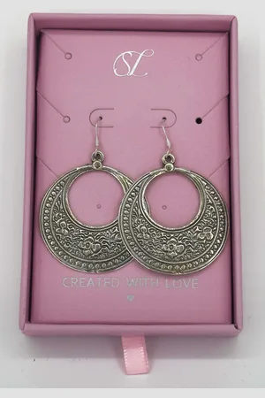 Smashed Lemon 60014 en boho ronde oorbellen met tribal patroon |