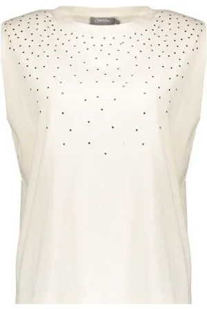 Geisha 52342-47 010 t-shirt h rhinestones off-white