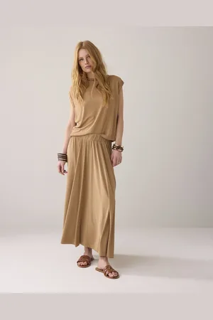 Summum Woman 6s1336-30690 714 skirt washed modal jersey peanut