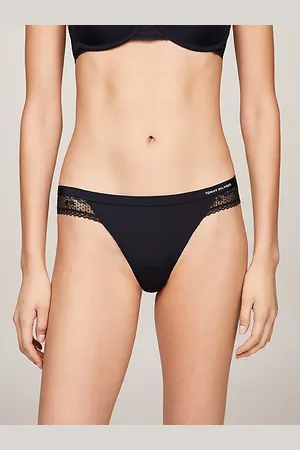 Tommy Hilfiger String met kanten inzetstuk en logo