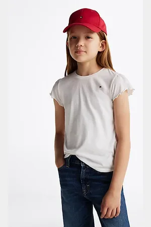 Tommy Hilfiger Slim fit T-shirt met ruches