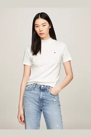 Tommy Hilfiger Slim fit T-shirt met opstaande hals