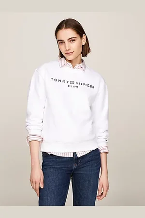 Tommy Hilfiger Sweatshirt van fleece met ronde hals en logo