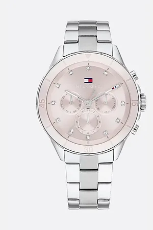Tommy Hilfiger Roestvrijstalen horloge met roze wijzerplaat