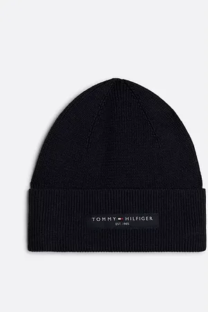 Tommy Hilfiger Beanie met omslag en logopatch