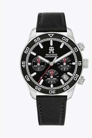Tommy Hilfiger Chronograaf-horloge met zwarte leren band