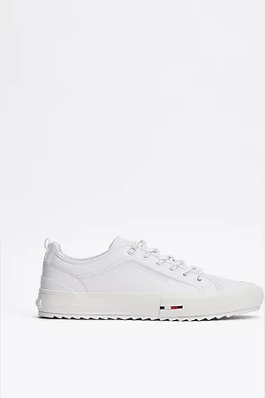 Tommy Hilfiger Leren sneaker met gekartelde zool