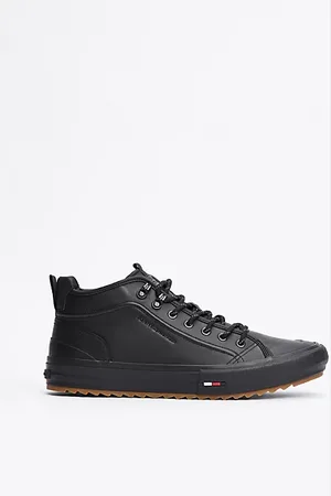 Tommy Hilfiger Halfhoge leren sneaker met profiel