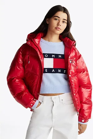 Tommy Hilfiger Glanzend pufferjack met capuchon