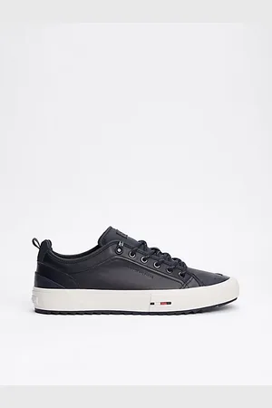 Tommy Hilfiger Leren sneaker met gekartelde zool