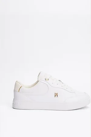 Tommy Hilfiger Leren court sneaker met TH-monogram