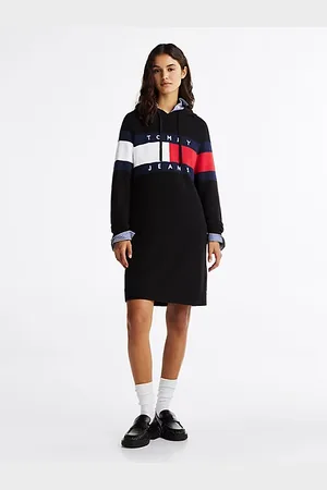 Tommy Hilfiger Relaxed fit mini-sweaterjurk met capuchon