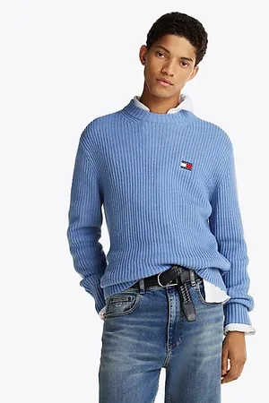 Tommy Hilfiger Getextureerd ribgebreide trui met Tommy-badge