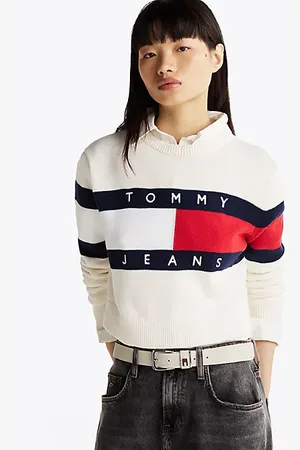 Tommy Hilfiger Colour-blocked relaxed fit trui met vlag