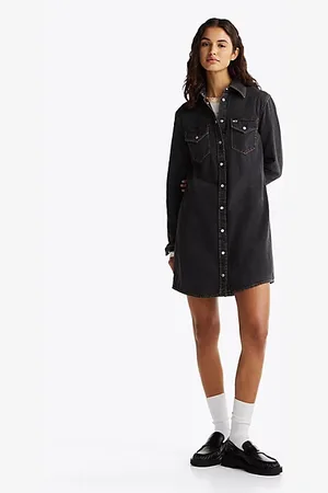 Tommy Hilfiger Western mini-overhemdjurk van denim