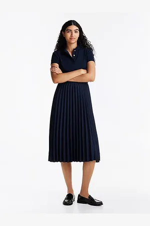 Tommy Hilfiger Slim fit midi-polojurk met goudkleurige knopen