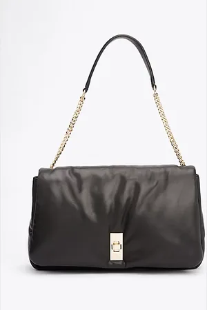Tommy Hilfiger Zachte leren schoudertas met turnlock