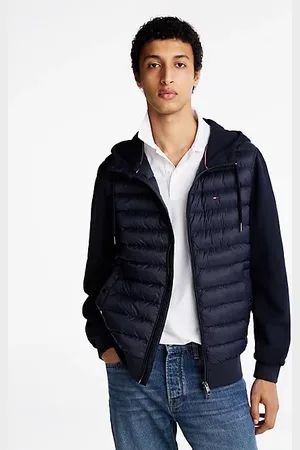 Tommy Hilfiger Hoodie met rits en gemengde panelen