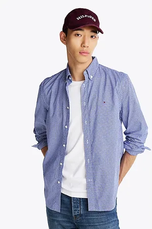 Tommy Hilfiger Regular fit poplin overhemd met ginghamruit
