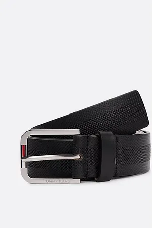 Tommy Hilfiger Leren riem met verlengde vlag