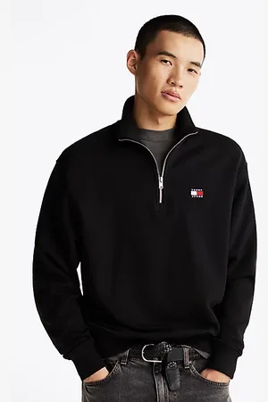 Tommy Hilfiger Sweatshirt met halve rits en Tommy-badge