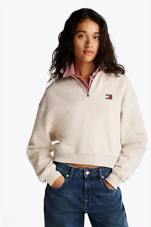 Tommy Hilfiger Boxy cropped trui met halve rits