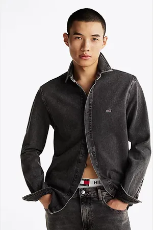 Tommy Hilfiger Regular fit denim overshirt met fading