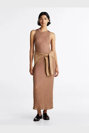 Tommy Hilfiger Kabelgebreide slim fit maxi-jurk