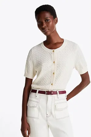 Tommy Hilfiger Wolmix vest met korte mouwen