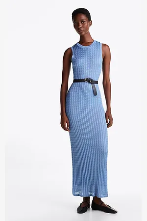 Tommy Hilfiger Kabelgebreide slim fit maxi-jurk