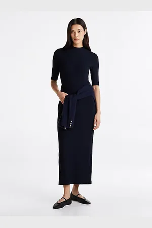 Tommy Hilfiger Geribde slim fit midi-bodyconjurk