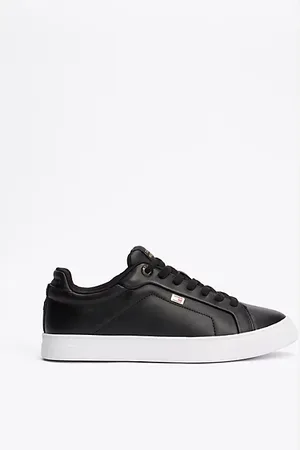 Tommy Hilfiger Leren court sneaker met vlag