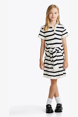 Tommy Hilfiger Kabelgebreide sweaterjurk met streep