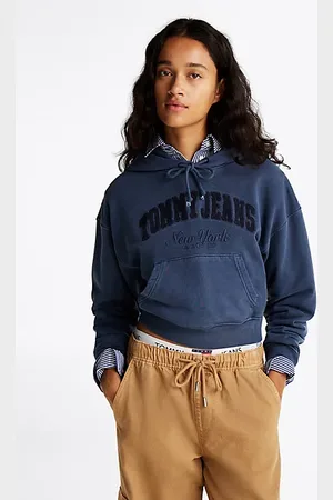 Tommy Hilfiger Boxy garment-dyed cropped hoodie