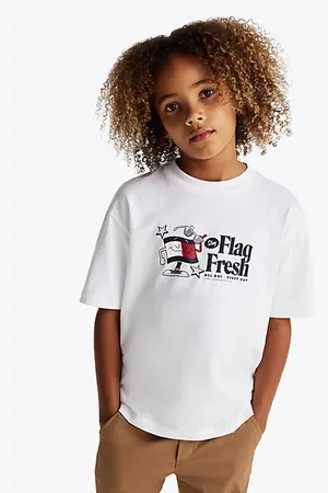 Tommy Hilfiger T-shirt met vlag en slogan
