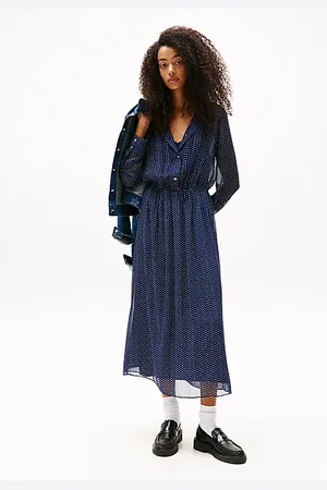 Tommy Hilfiger Geplooide midi-jurk met sterrenprint
