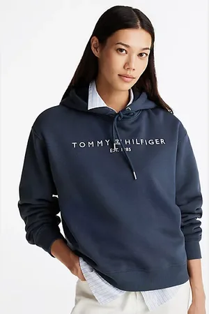 Tommy Hilfiger Hoodie van fleece met trekkoord en logo