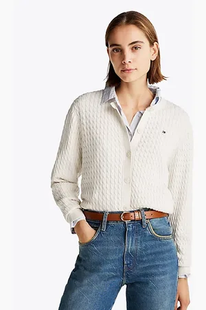 Tommy Hilfiger Kabelgebreid vest met ronde hals