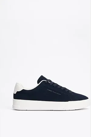 Tommy Hilfiger Suède court sneaker met plateauzool