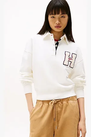 Tommy Hilfiger Sweatshirt met polokraag en logo-appliqué