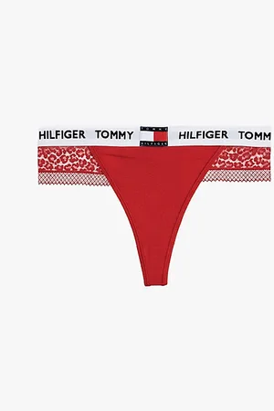 Tommy Hilfiger Heritage string met luipaardkant