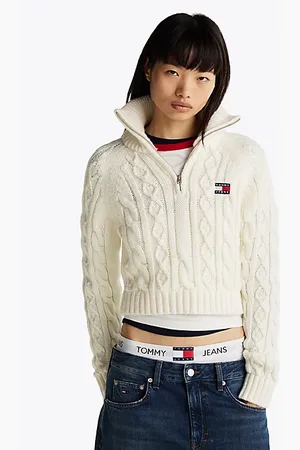 Tommy Hilfiger Kabelgebreide trui met wol
