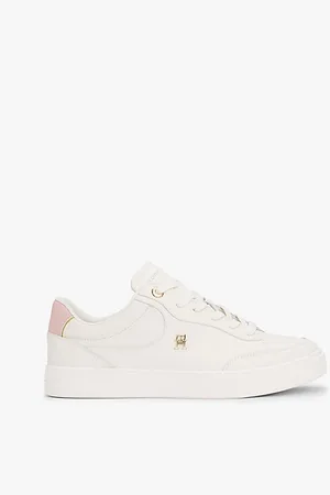 Tommy Hilfiger Leren court sneaker met TH-monogram