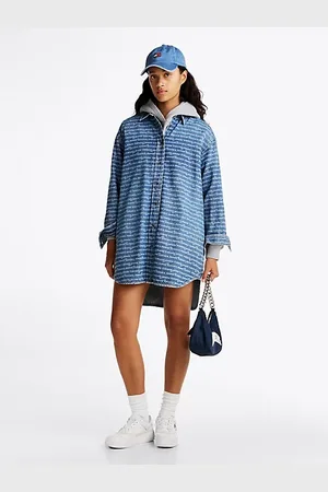 Tommy Hilfiger Relaxed mini-overhemdjurk van denim