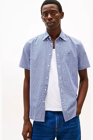 Tommy Hilfiger Flex poplin overhemd met microruit